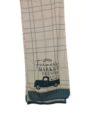 Blue Truck Farmer's Market Fresh Farmhouse Striped Table Runner ( 64"L X 5"W)